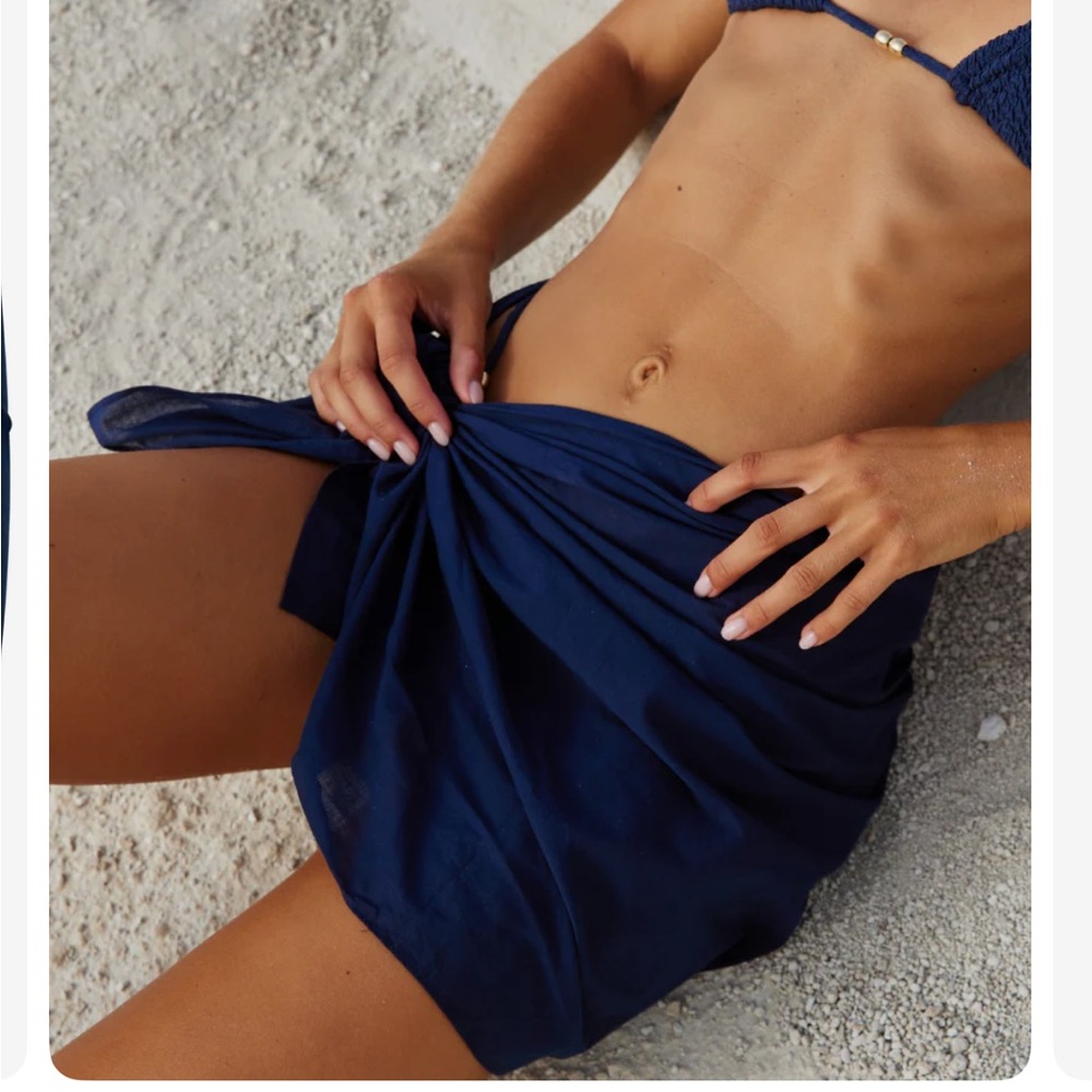 Navy Blue Women's Swim Sarong - Beach Cover-Up